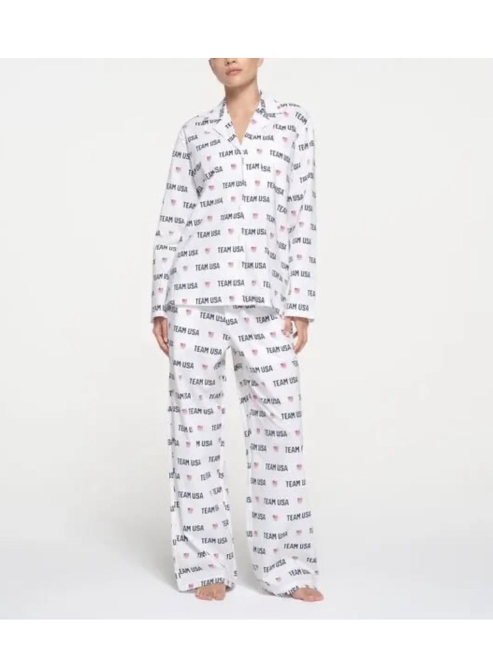 NWT Skims Team USA Poplin Sleep Shirt